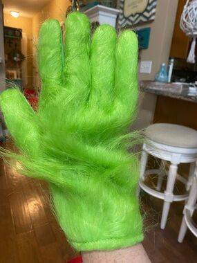 New pair of  Green Fuzzy Costume Glove Grinch